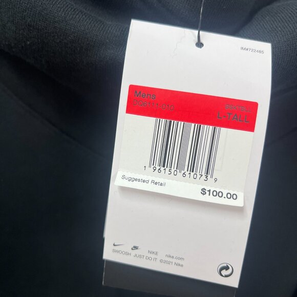 Nike Kyrie Basketball Pullover Oversized Black Hoodie DQ6111-010 Size Large Tall - Picture 3 of 12